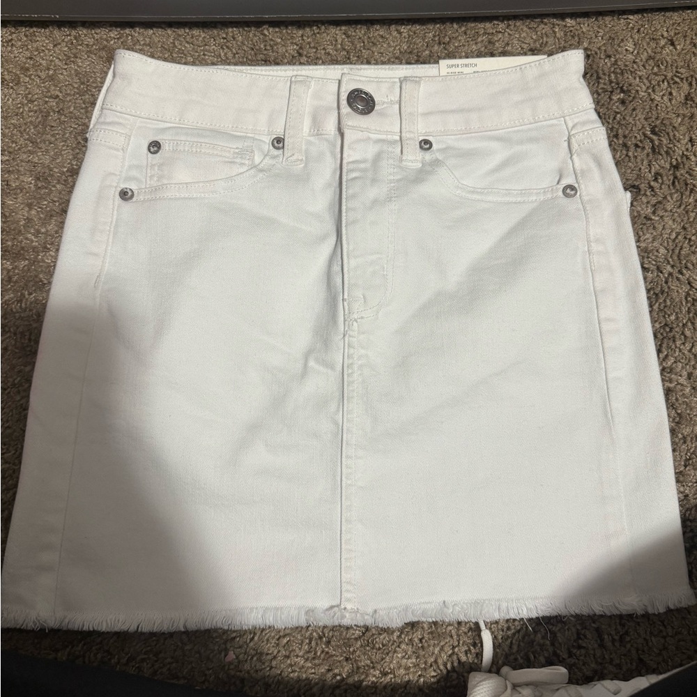 Womens NWT American Eagle White Denim Skirt